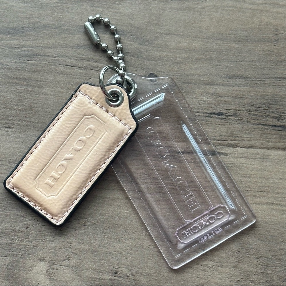 Leather and Acrylic Set of Coach Hang Tags Purse Charms